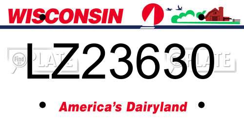LZ23630 Wisconsin License Plate