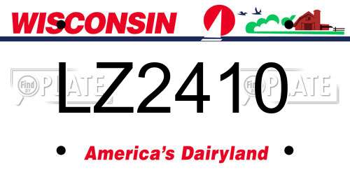 LZ2410 Wisconsin License Plate