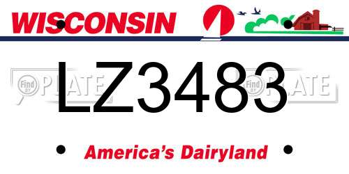 LZ3483 Wisconsin License Plate