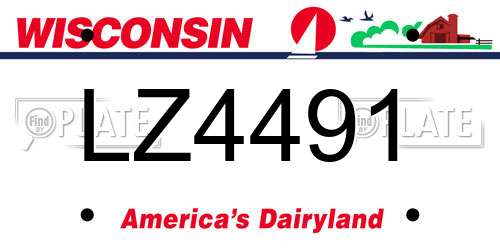 LZ4491 Wisconsin License Plate