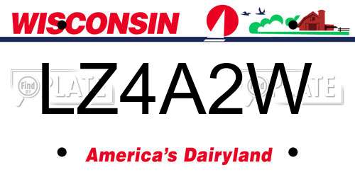 LZ4A2W Wisconsin License Plate