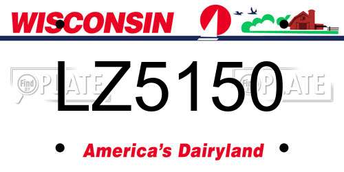 LZ5150 Wisconsin License Plate