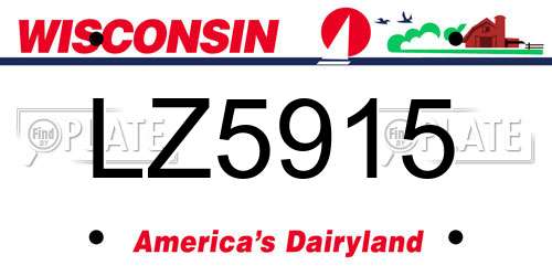 LZ5915 Wisconsin License Plate
