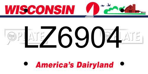 LZ6904 Wisconsin License Plate