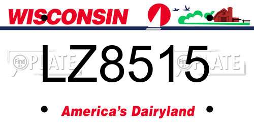 LZ8515 Wisconsin License Plate