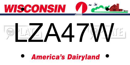 LZA47W Wisconsin License Plate