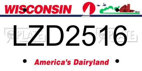 LZD2516 Wisconsin License Plate