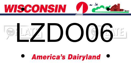 LZDO06 Wisconsin License Plate