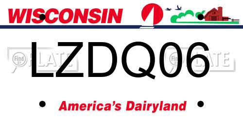 LZDQ06 Wisconsin License Plate