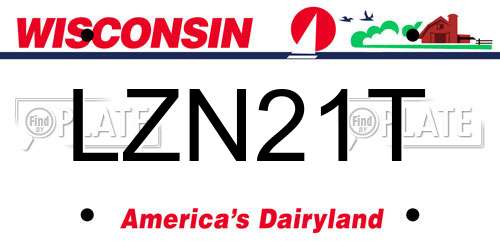LZN21T Wisconsin License Plate