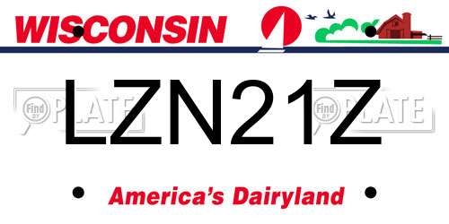 LZN21Z Wisconsin License Plate