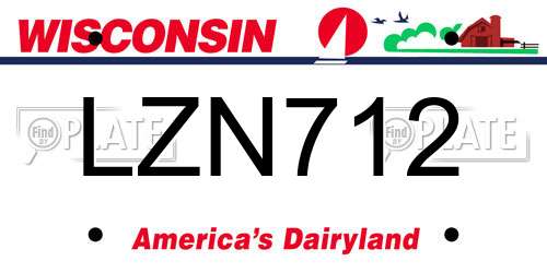 LZN712 Wisconsin License Plate