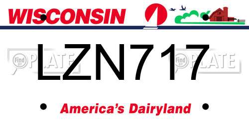 LZN717 Wisconsin License Plate