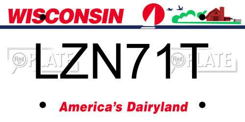 LZN71T Wisconsin License Plate