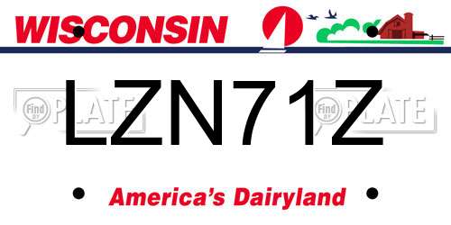 LZN71Z Wisconsin License Plate