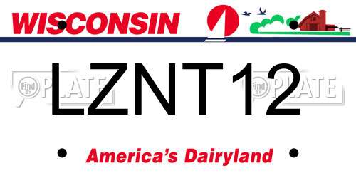 LZNT12 Wisconsin License Plate