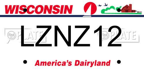 LZNZ12 Wisconsin License Plate