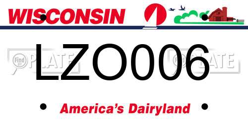 LZO006 Wisconsin License Plate