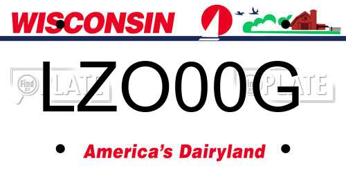 LZO00G Wisconsin License Plate