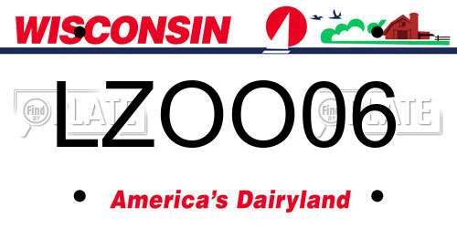 LZOO06 Wisconsin License Plate