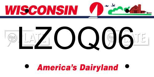 LZOQ06 Wisconsin License Plate