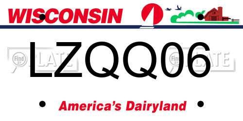LZQQ06 Wisconsin License Plate