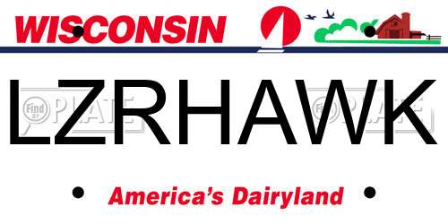 LZRHAWK Wisconsin License Plate