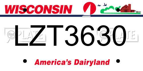 LZT3630 Wisconsin License Plate