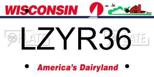 LZYR36 Wisconsin License Plate