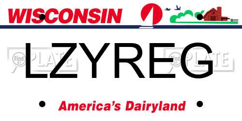 LZYREG Wisconsin License Plate