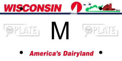 M license plate in WI state
