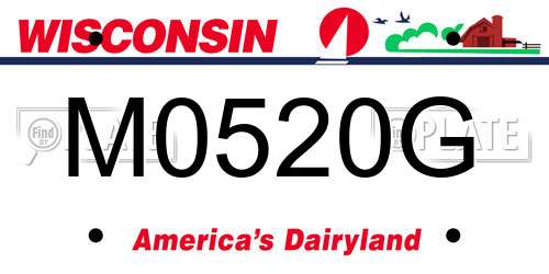 M0520G Wisconsin License Plate