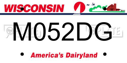 M052DG Wisconsin License Plate