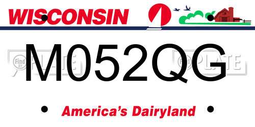 M052QG Wisconsin License Plate