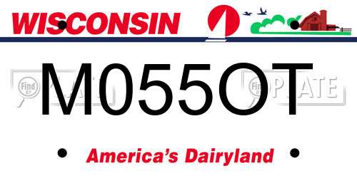 M055OT Wisconsin License Plate