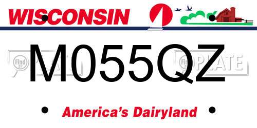 M055QZ Wisconsin License Plate