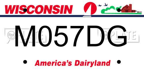 M057DG Wisconsin License Plate