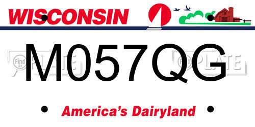 M057QG Wisconsin License Plate