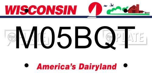 M05BQT Wisconsin License Plate