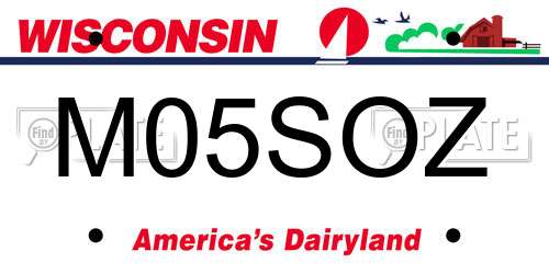 M05SOZ Wisconsin License Plate