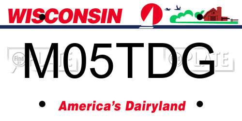 M05TDG Wisconsin License Plate