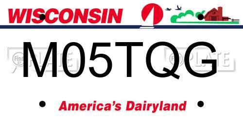 M05TQG Wisconsin License Plate