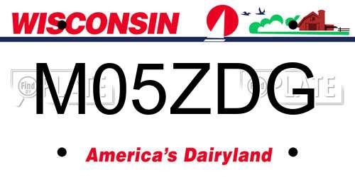 M05ZDG Wisconsin License Plate