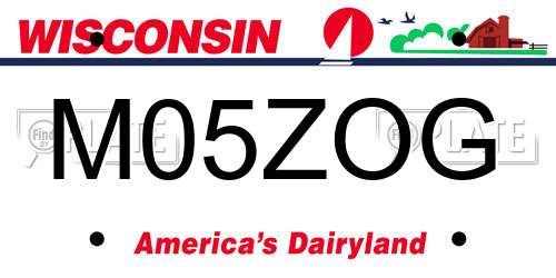 M05ZOG Wisconsin License Plate