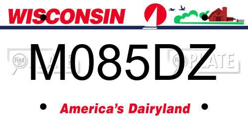 M085DZ Wisconsin License Plate