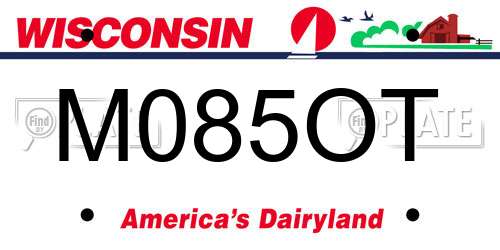 M085OT Wisconsin License Plate