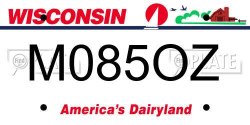 M085OZ Wisconsin License Plate