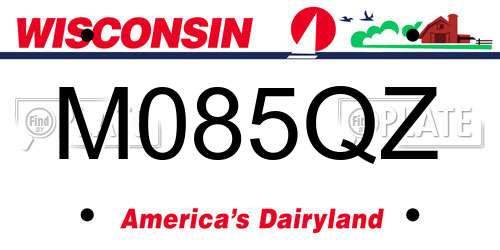 M085QZ Wisconsin License Plate