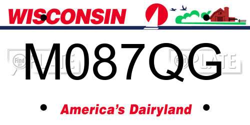 M087QG Wisconsin License Plate