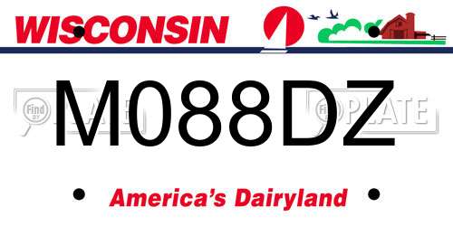 M088DZ Wisconsin License Plate